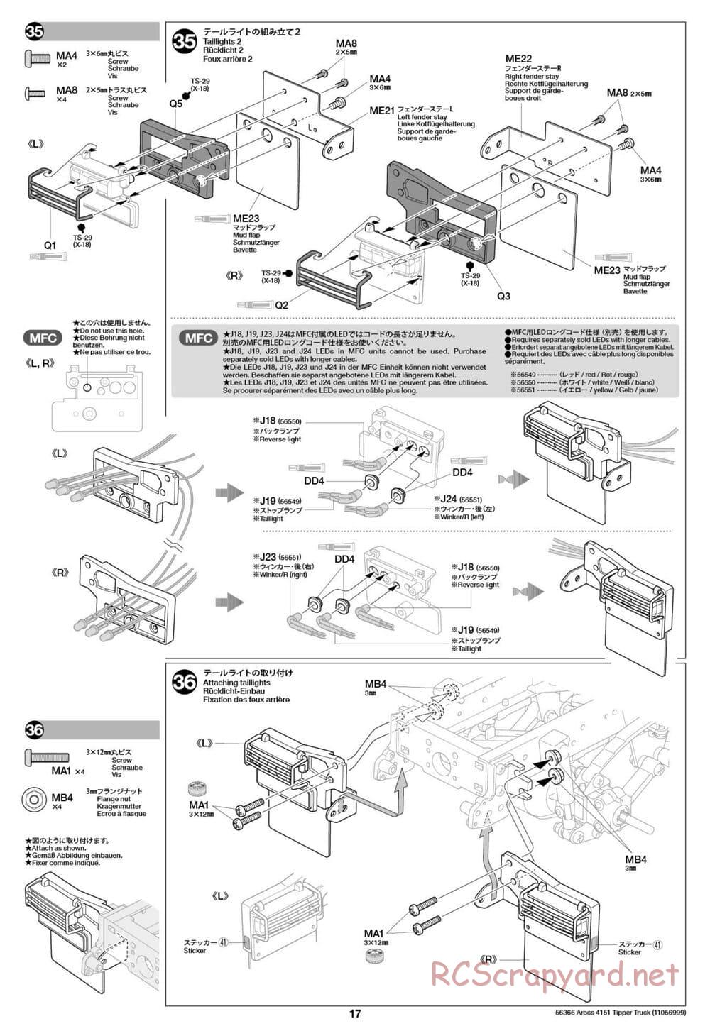Tamiya - Mercedes-Benz Arocs 4151 8x4 Tipper Truck - Manual - Page 18