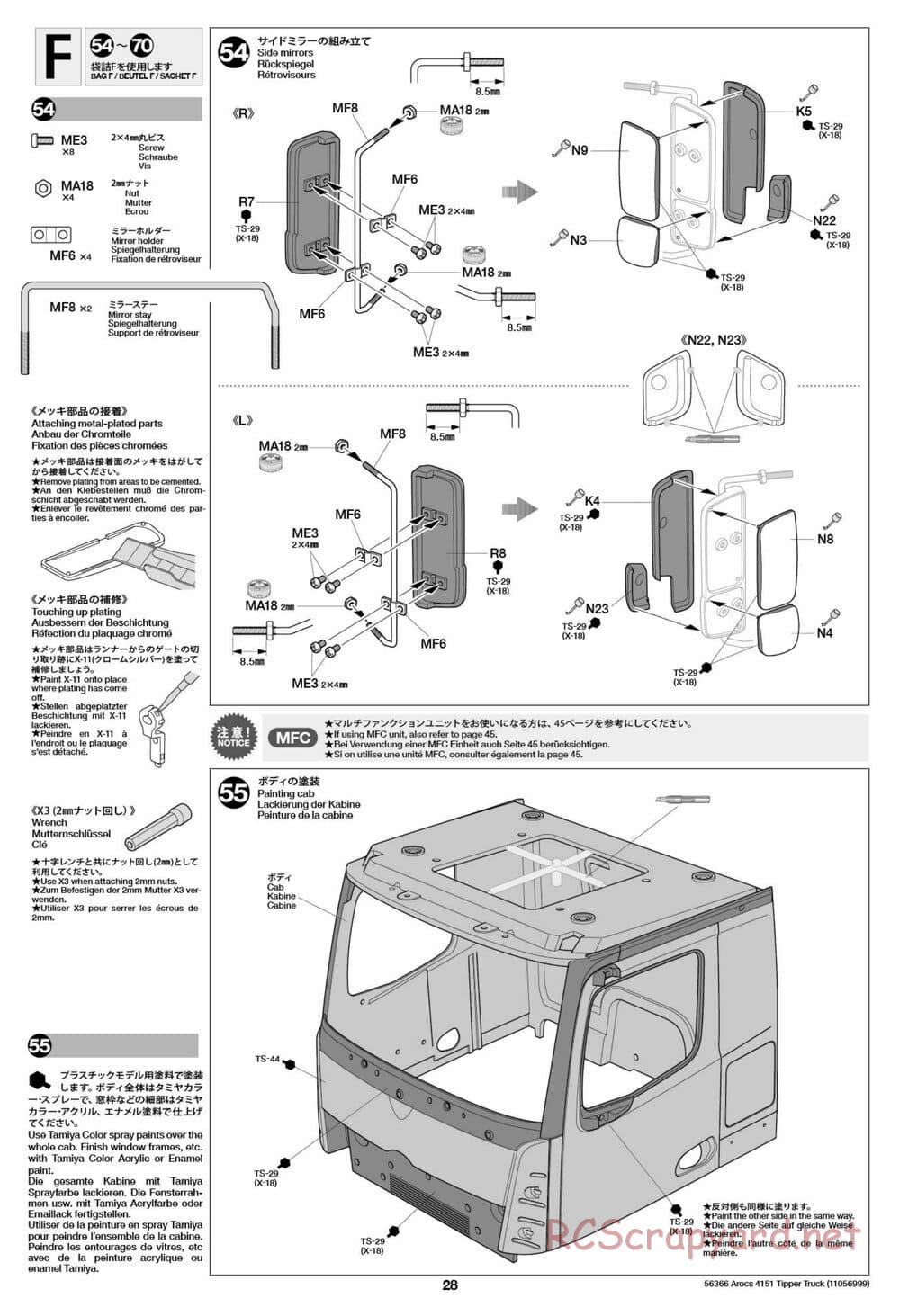Tamiya - Mercedes-Benz Arocs 4151 8x4 Tipper Truck - Manual - Page 29