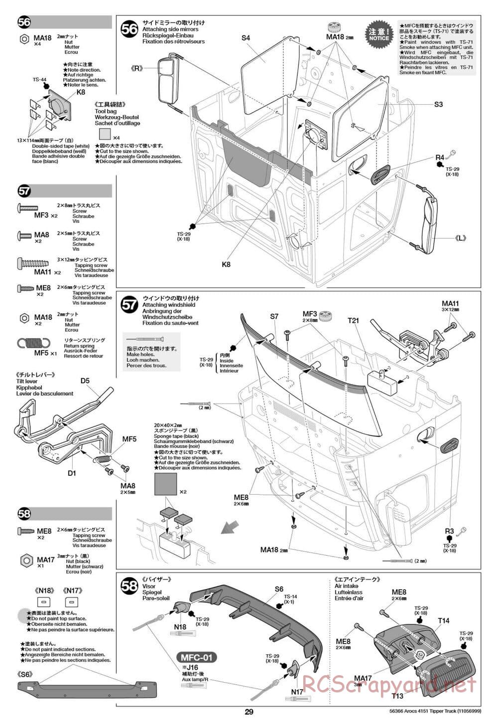 Tamiya - Mercedes-Benz Arocs 4151 8x4 Tipper Truck - Manual - Page 30