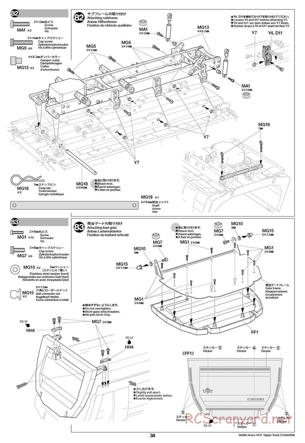 Tamiya - Mercedes-Benz Arocs 4151 8x4 Tipper Truck - Manual - Page 39