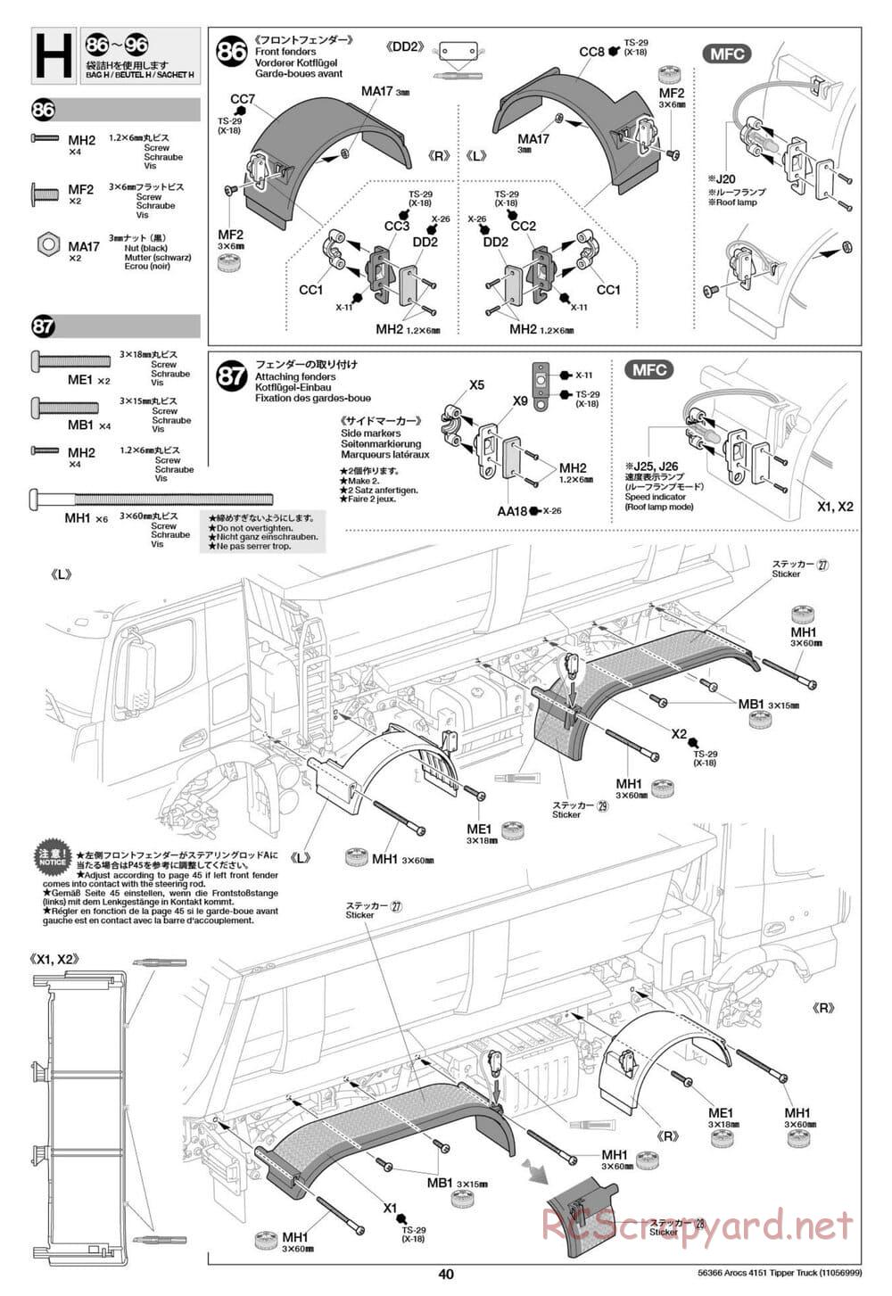 Tamiya - Mercedes-Benz Arocs 4151 8x4 Tipper Truck - Manual - Page 41