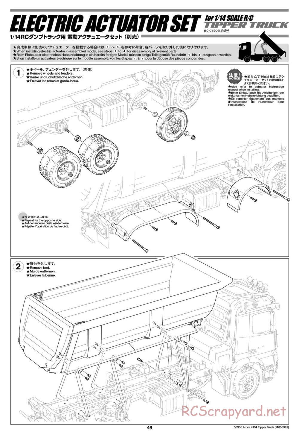Tamiya - Mercedes-Benz Arocs 4151 8x4 Tipper Truck - Manual - Page 47
