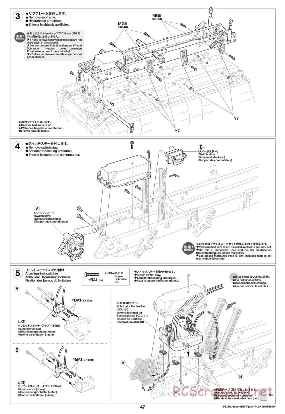 Tamiya - Mercedes-Benz Arocs 4151 8x4 Tipper Truck - Manual - Page 48