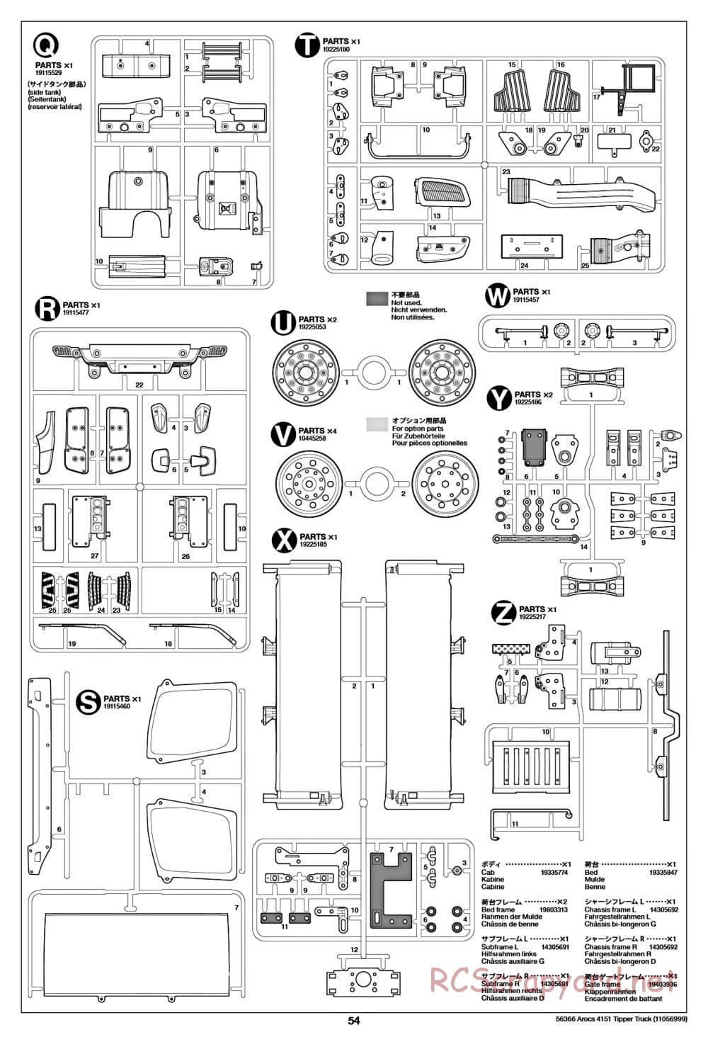 Tamiya - Mercedes-Benz Arocs 4151 8x4 Tipper Truck - Manual - Page 55