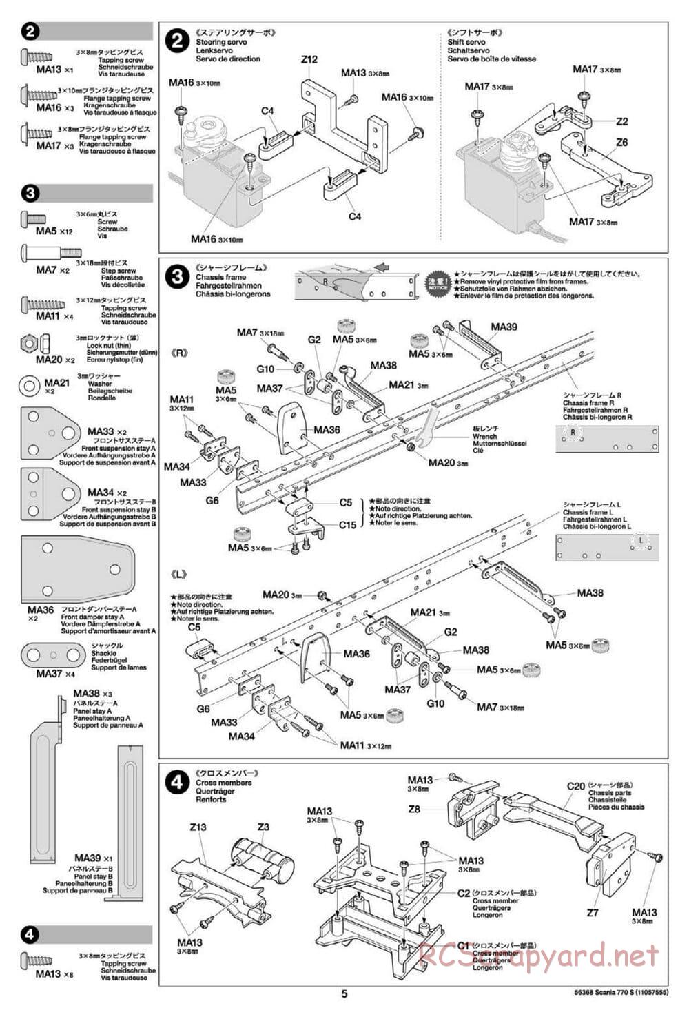 Tamiya - Scania 770S 6x4 Tractor Truck Chassis - Manual - Page 5