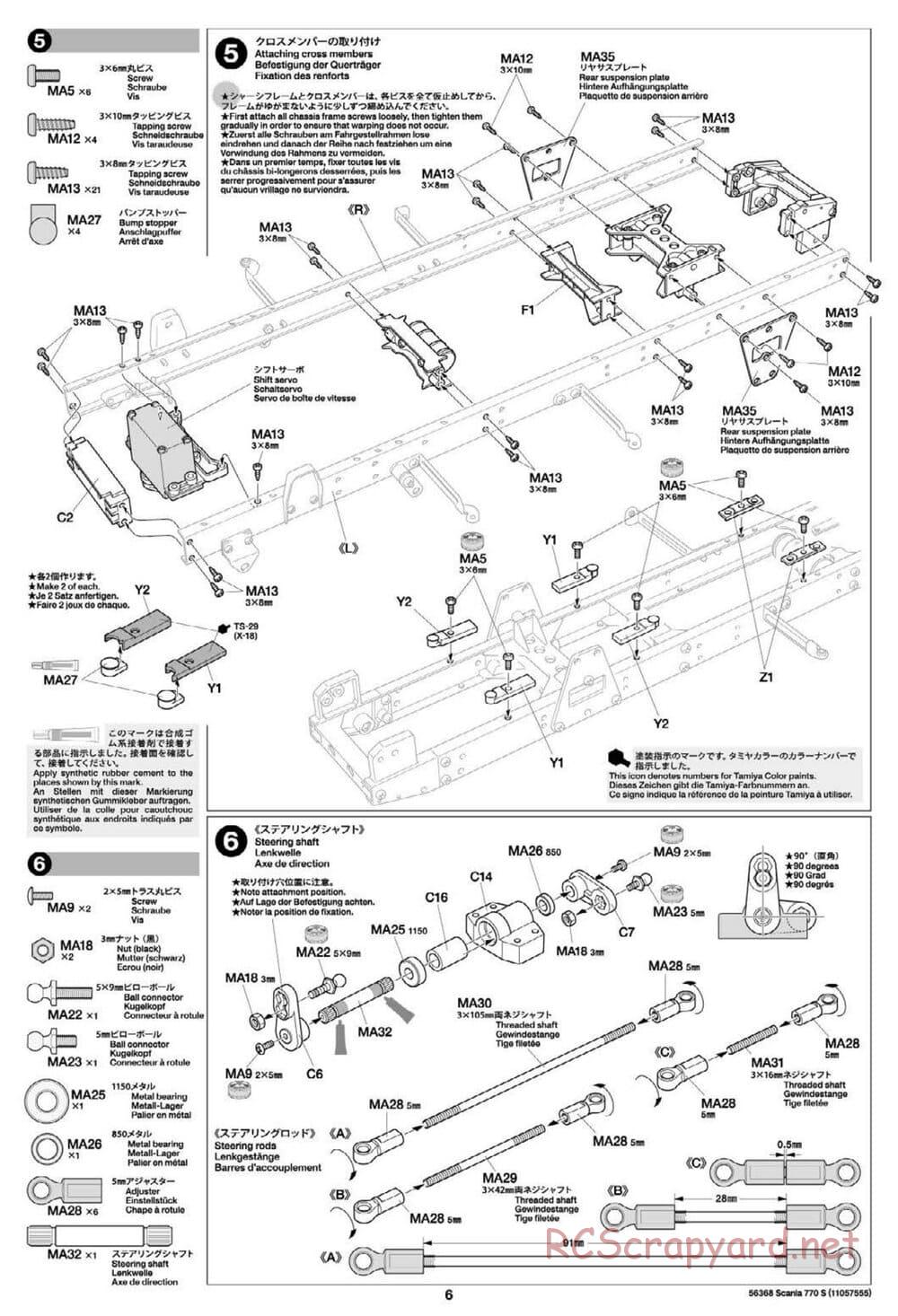 Tamiya - Scania 770S 6x4 Tractor Truck Chassis - Manual - Page 6