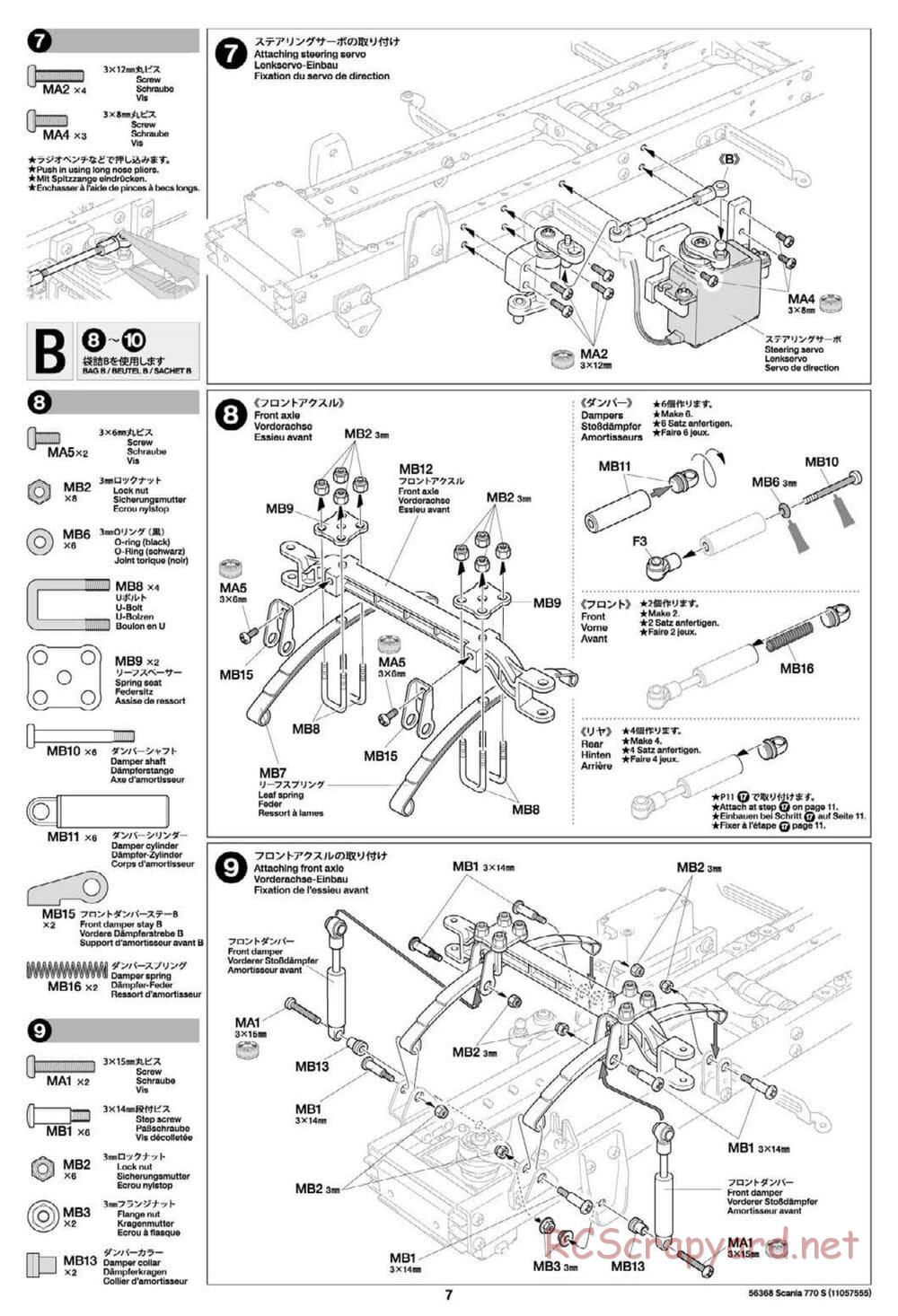 Tamiya - Scania 770S 6x4 Tractor Truck Chassis - Manual - Page 7