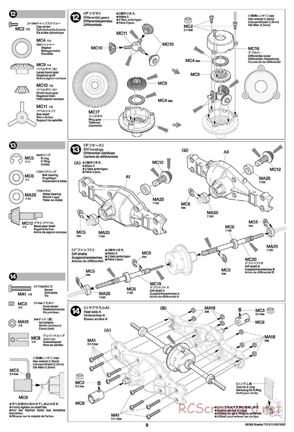 Tamiya - Scania 770S 6x4 Tractor Truck Chassis - Manual - Page 9