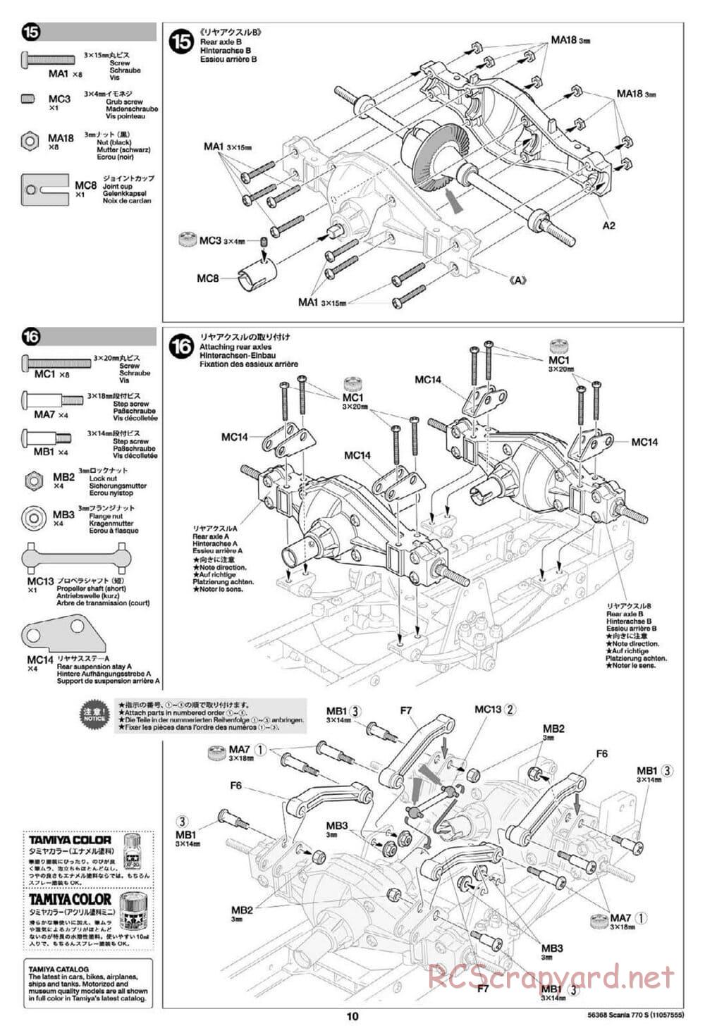 Tamiya - Scania 770S 6x4 Tractor Truck Chassis - Manual - Page 10