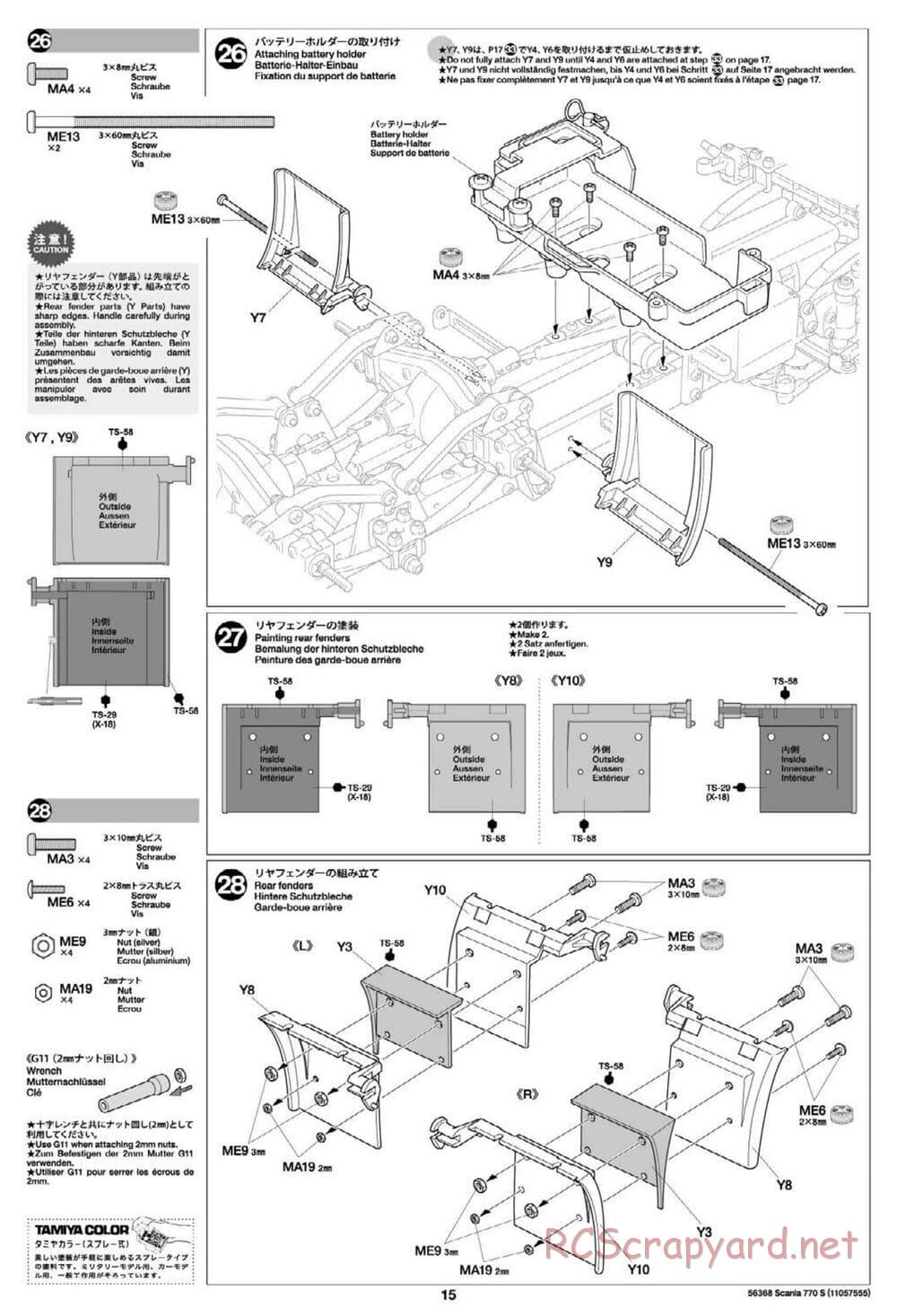 Tamiya - Scania 770S 6x4 Tractor Truck Chassis - Manual - Page 15