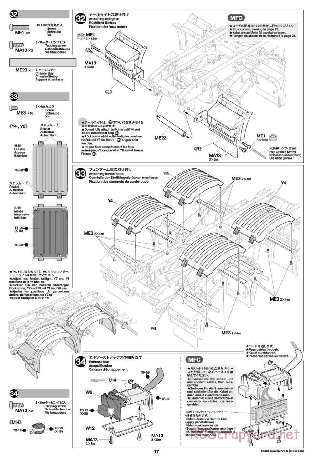 Tamiya - Scania 770S 6x4 Tractor Truck Chassis - Manual - Page 17