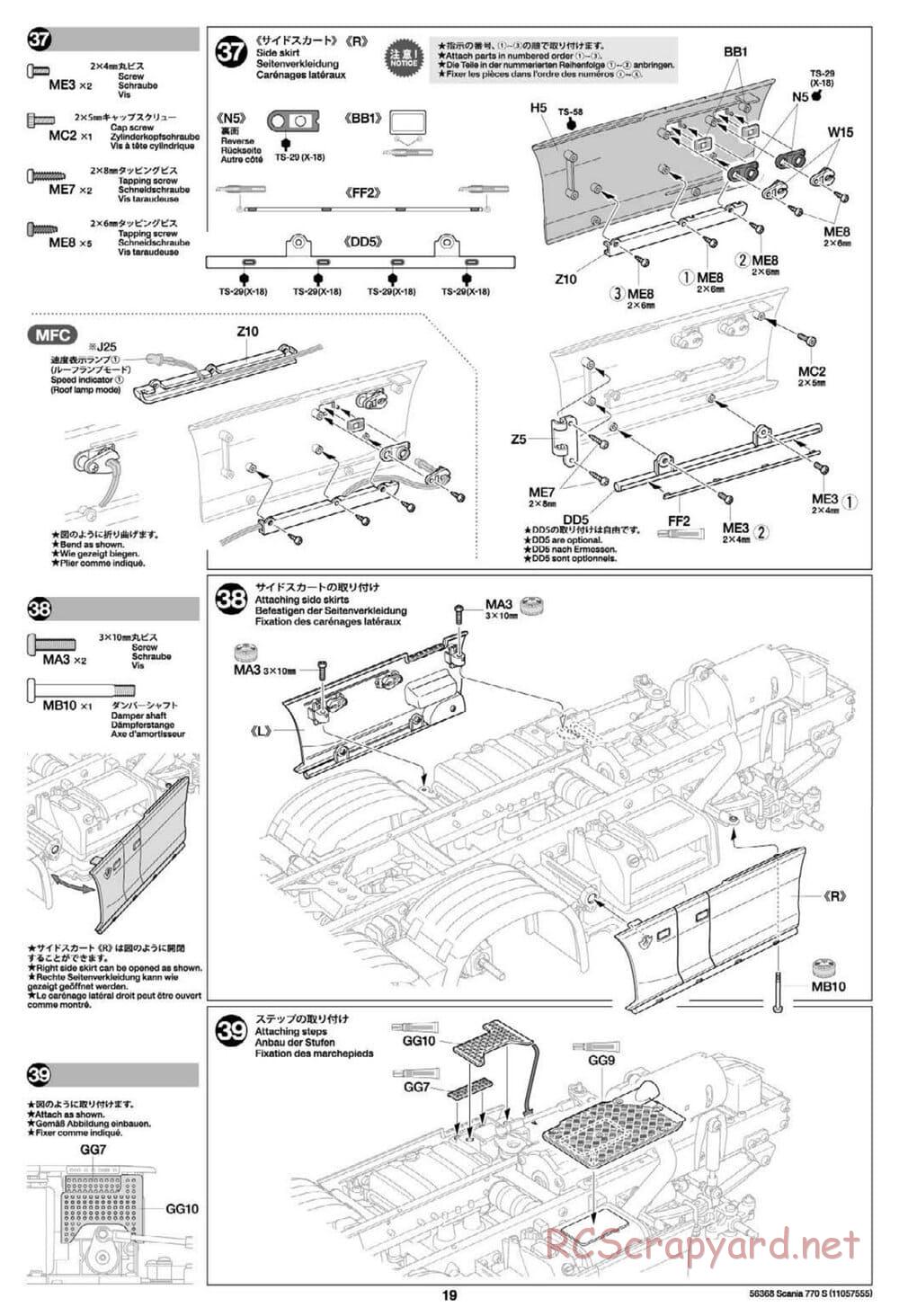 Tamiya - Scania 770S 6x4 Tractor Truck Chassis - Manual - Page 19