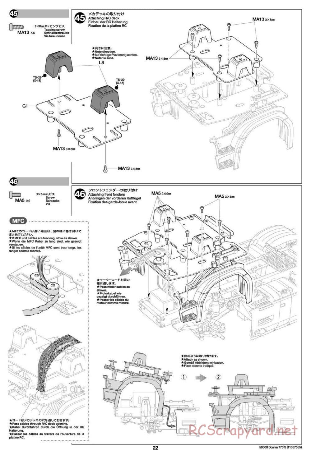 Tamiya - Scania 770S 6x4 Tractor Truck Chassis - Manual - Page 22