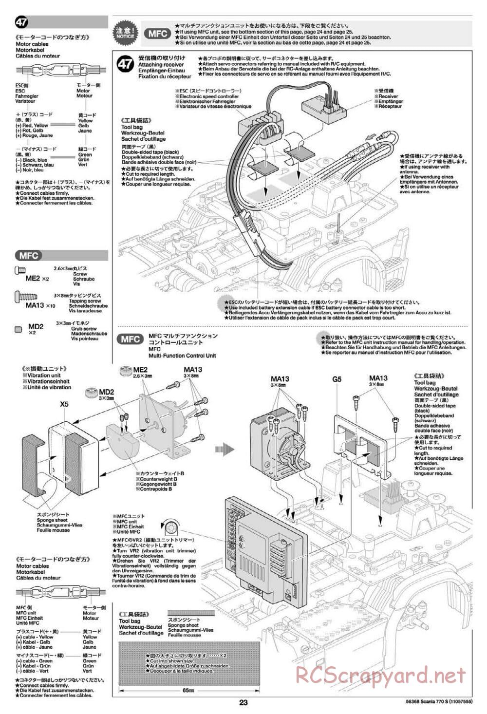 Tamiya - Scania 770S 6x4 Tractor Truck Chassis - Manual - Page 23