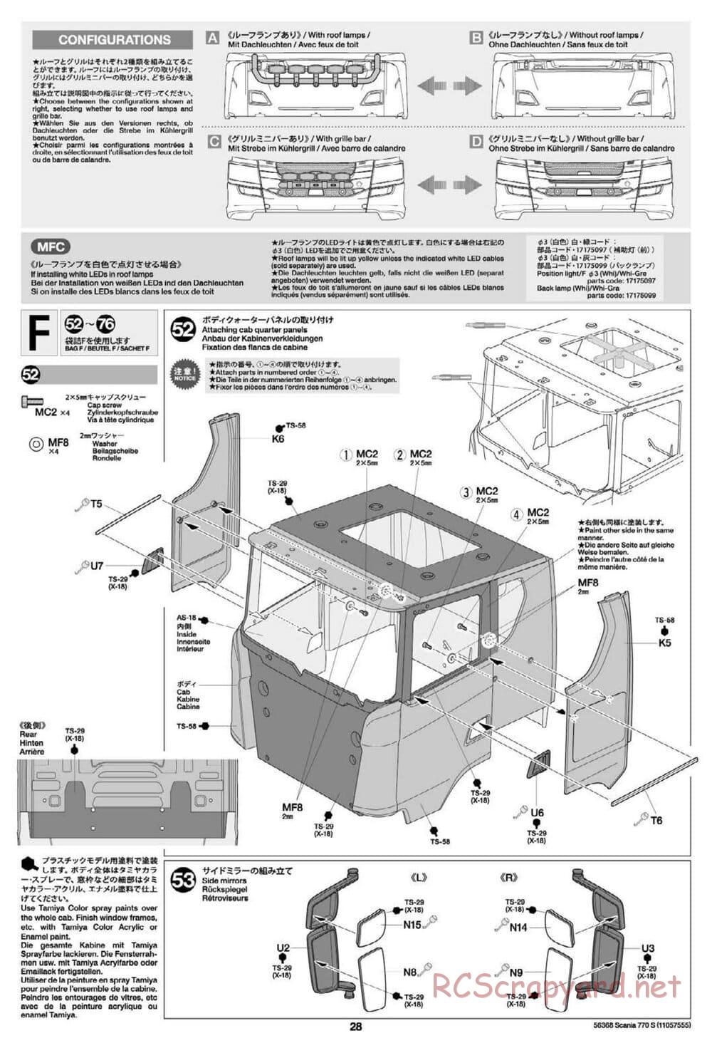 Tamiya - Scania 770S 6x4 Tractor Truck Chassis - Manual - Page 28