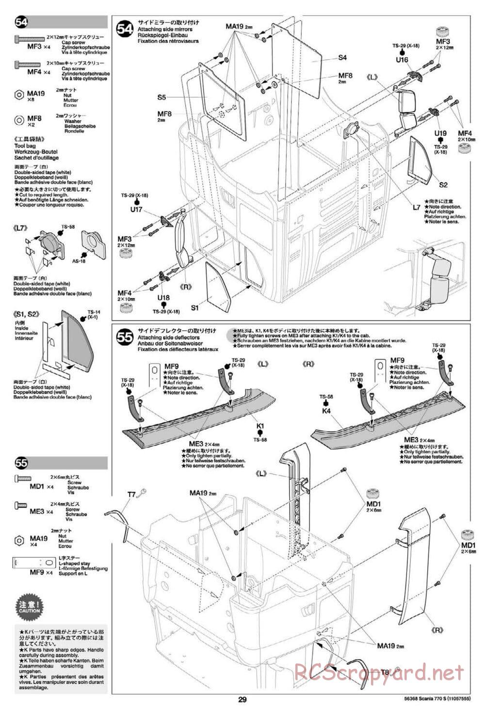 Tamiya - Scania 770S 6x4 Tractor Truck Chassis - Manual - Page 29