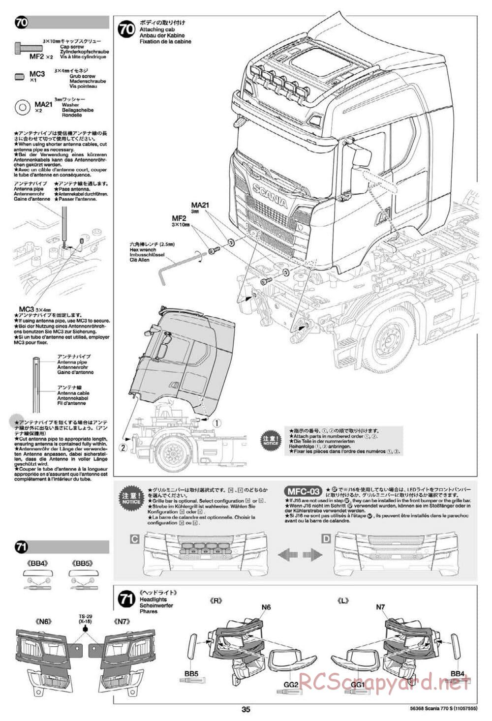 Tamiya - Scania 770S 6x4 Tractor Truck Chassis - Manual - Page 35