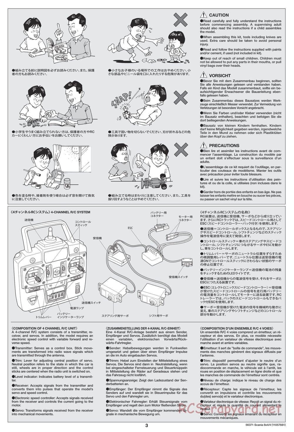 Tamiya - Scania 770 S 8x4/4 Chassis - Manual - Page 3