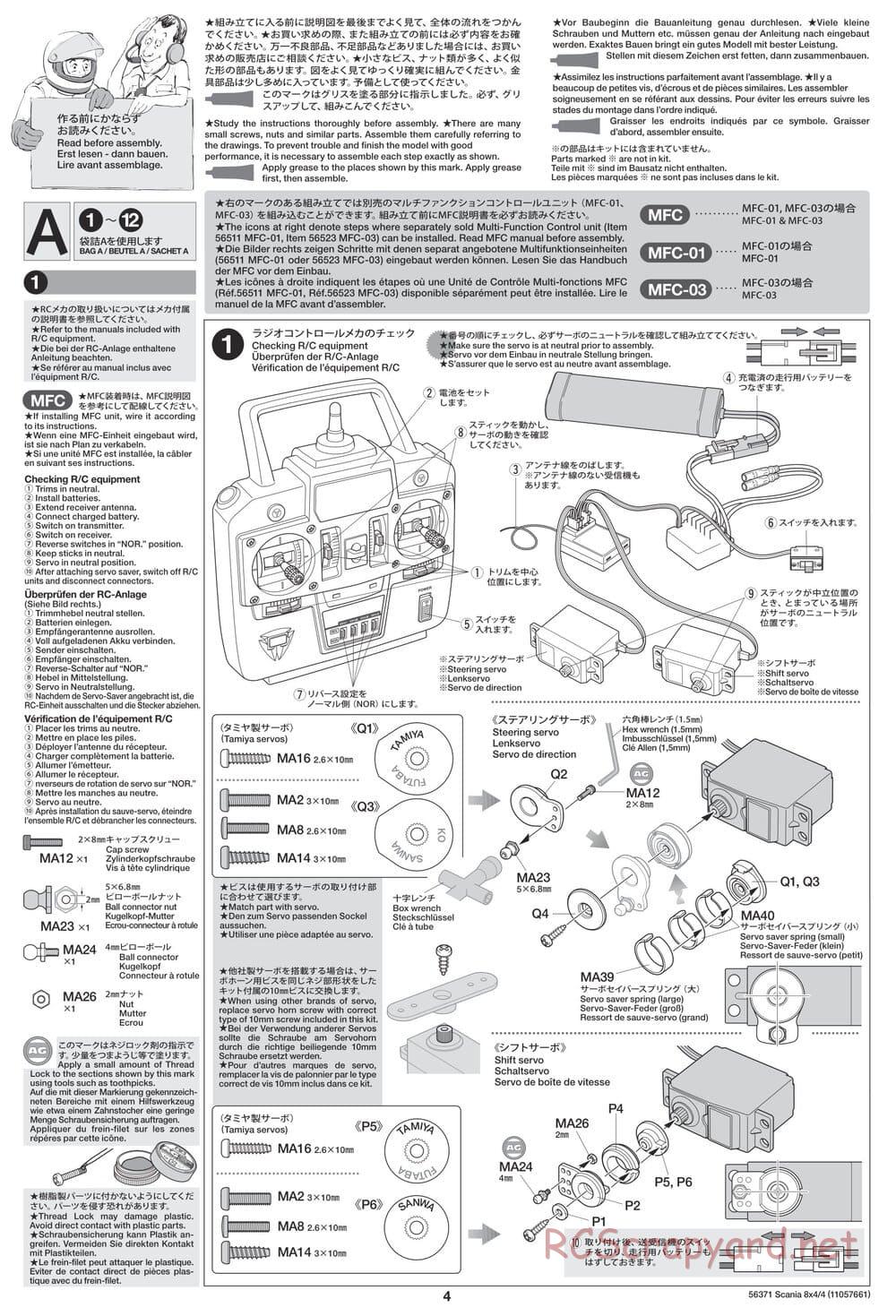 Tamiya - Scania 770 S 8x4/4 Chassis - Manual - Page 4