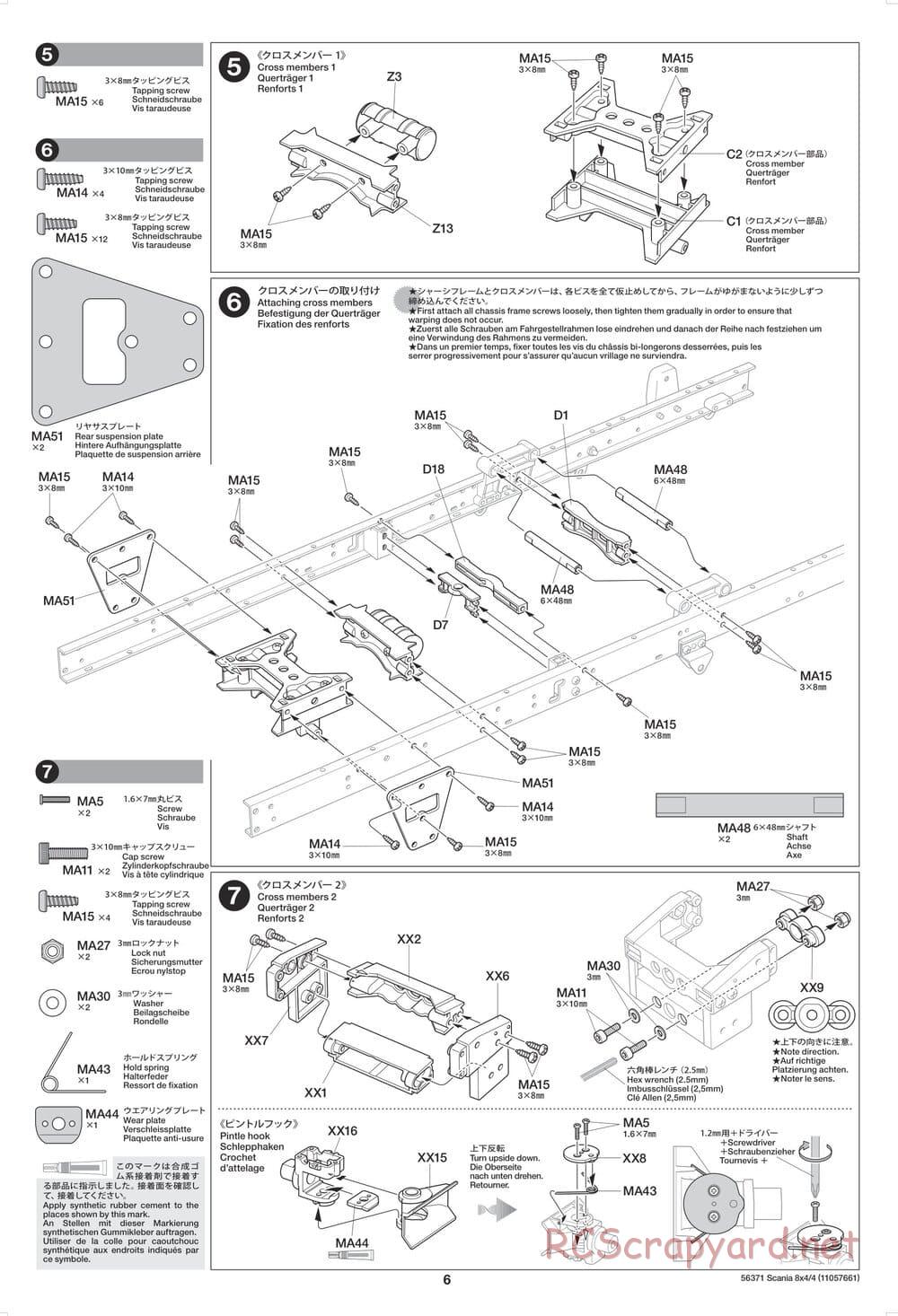 Tamiya - Scania 770 S 8x4/4 Chassis - Manual - Page 6