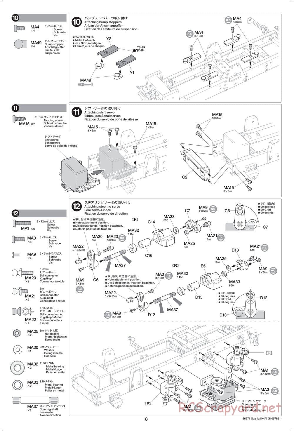 Tamiya - Scania 770 S 8x4/4 Chassis - Manual - Page 8