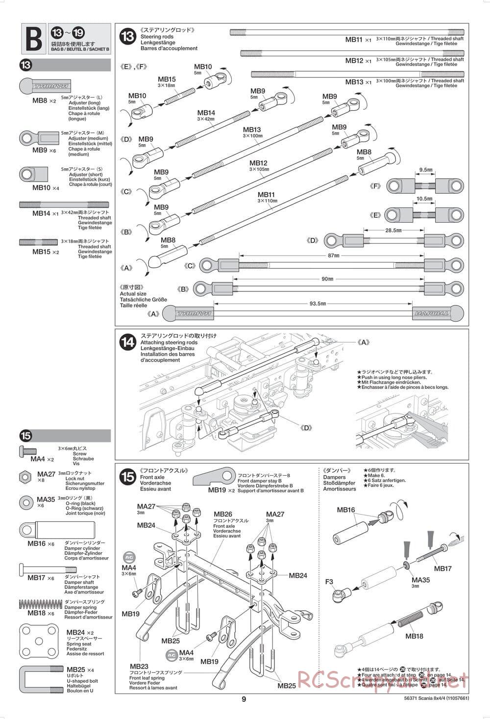 Tamiya - Scania 770 S 8x4/4 Chassis - Manual - Page 9