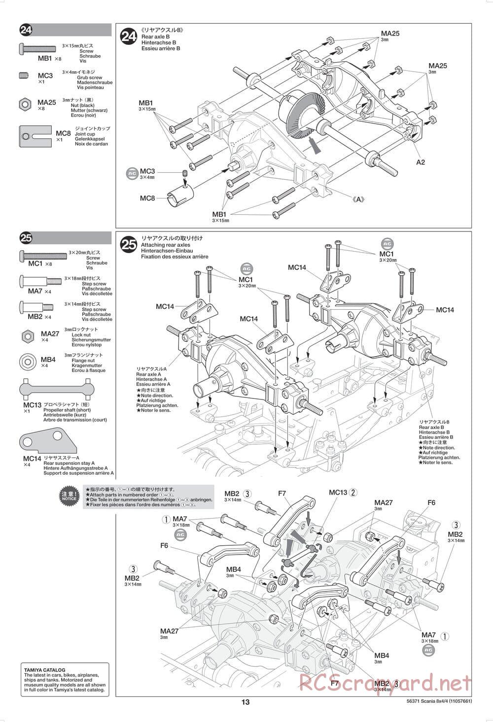 Tamiya - Scania 770 S 8x4/4 Chassis - Manual - Page 13