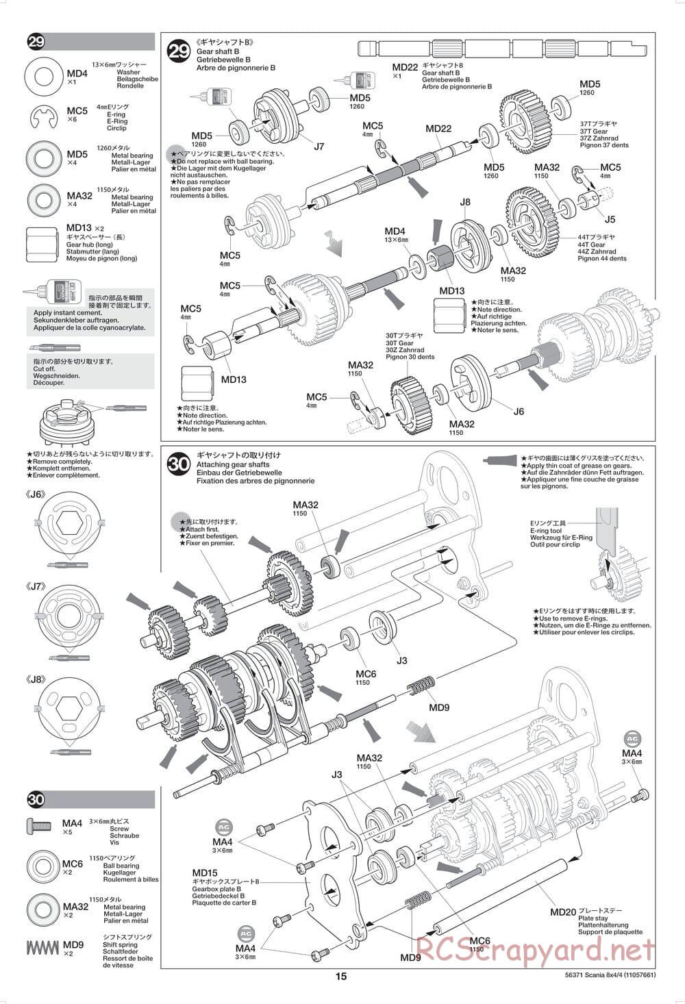 Tamiya - Scania 770 S 8x4/4 Chassis - Manual - Page 15