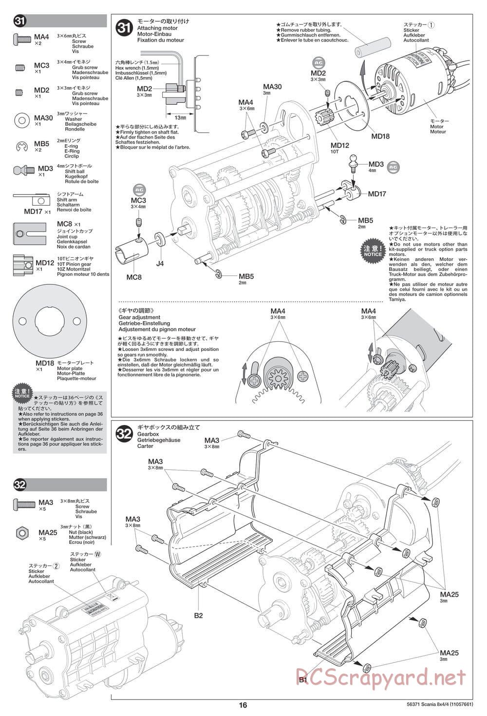 Tamiya - Scania 770 S 8x4/4 Chassis - Manual - Page 16
