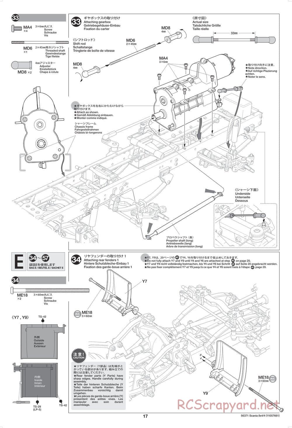 Tamiya - Scania 770 S 8x4/4 Chassis - Manual - Page 17