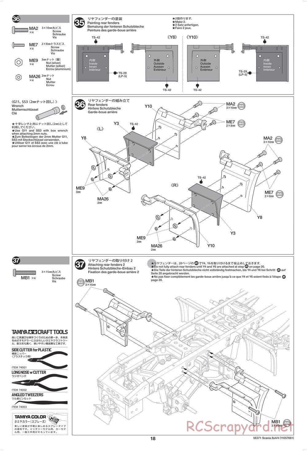 Tamiya - Scania 770 S 8x4/4 Chassis - Manual - Page 18