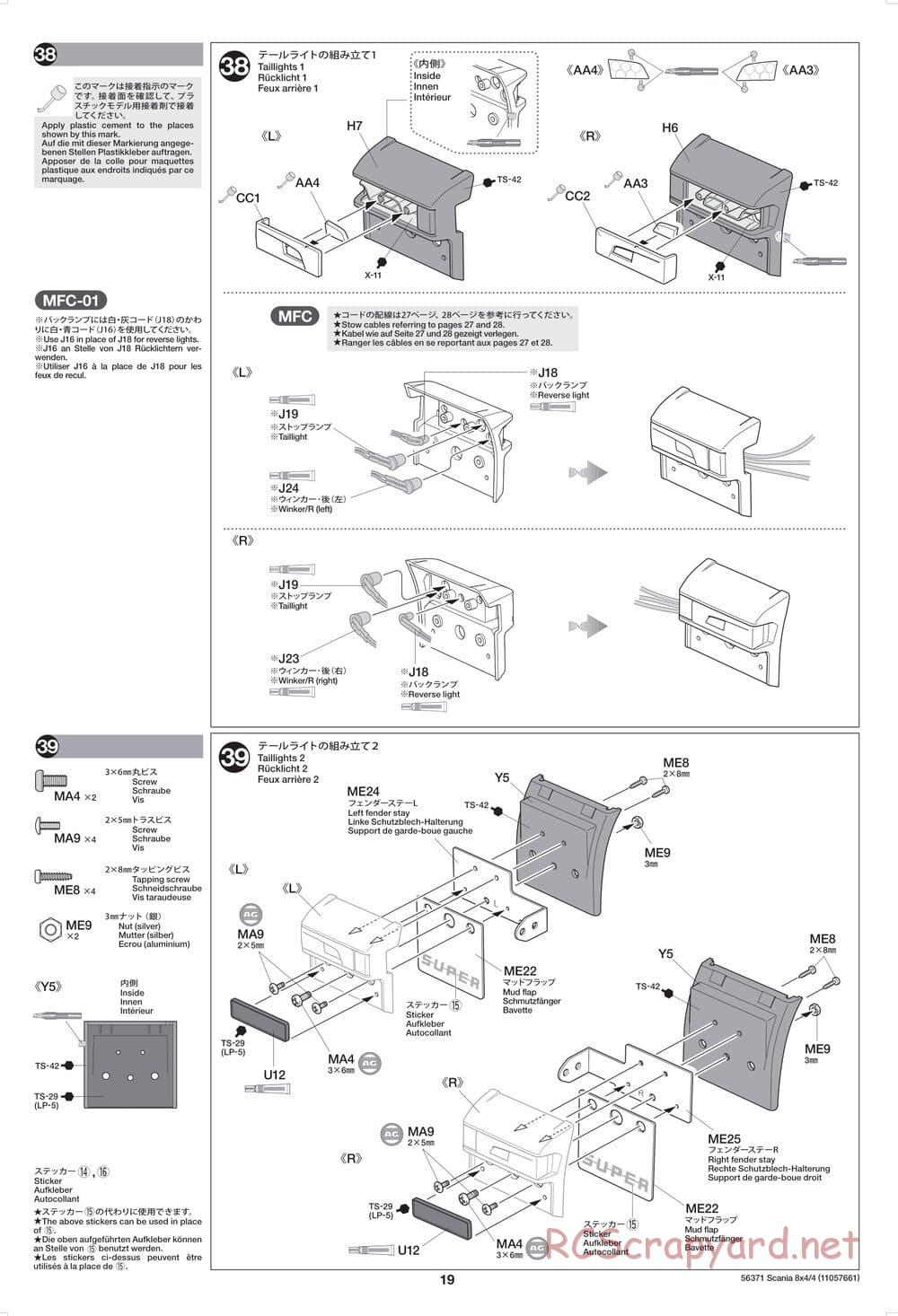 Tamiya - Scania 770 S 8x4/4 Chassis - Manual - Page 19