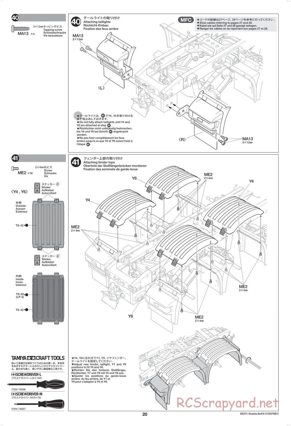 Tamiya - Scania 770 S 8x4/4 Chassis - Manual - Page 20