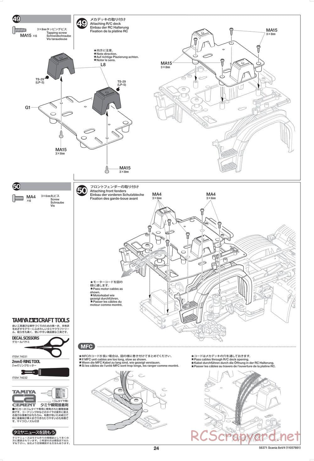 Tamiya - Scania 770 S 8x4/4 Chassis - Manual - Page 24