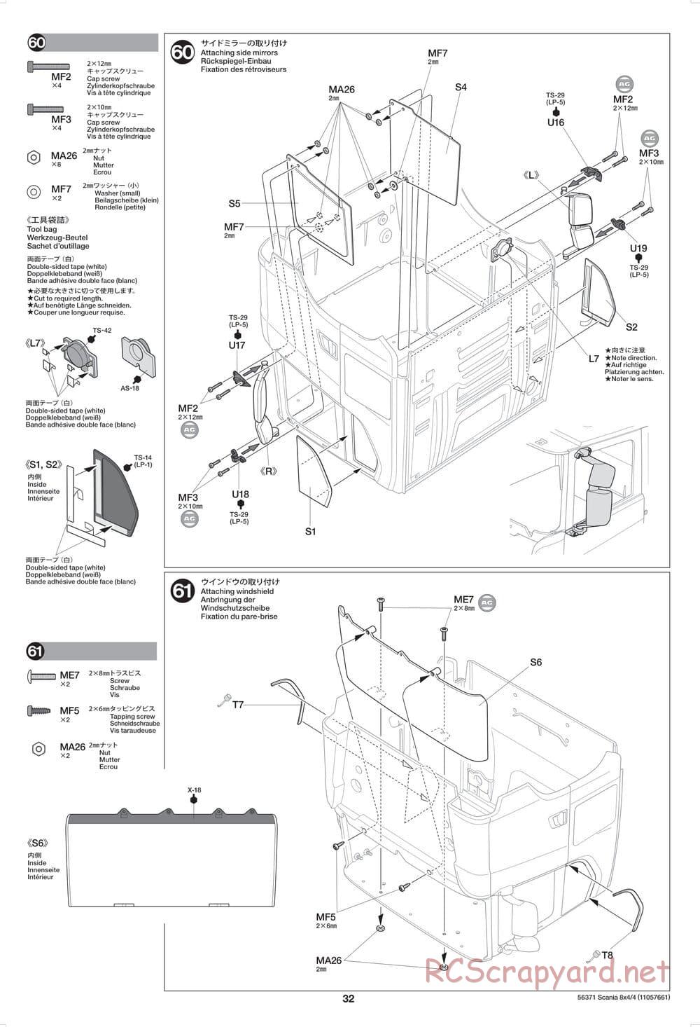 Tamiya - Scania 770 S 8x4/4 Chassis - Manual - Page 32