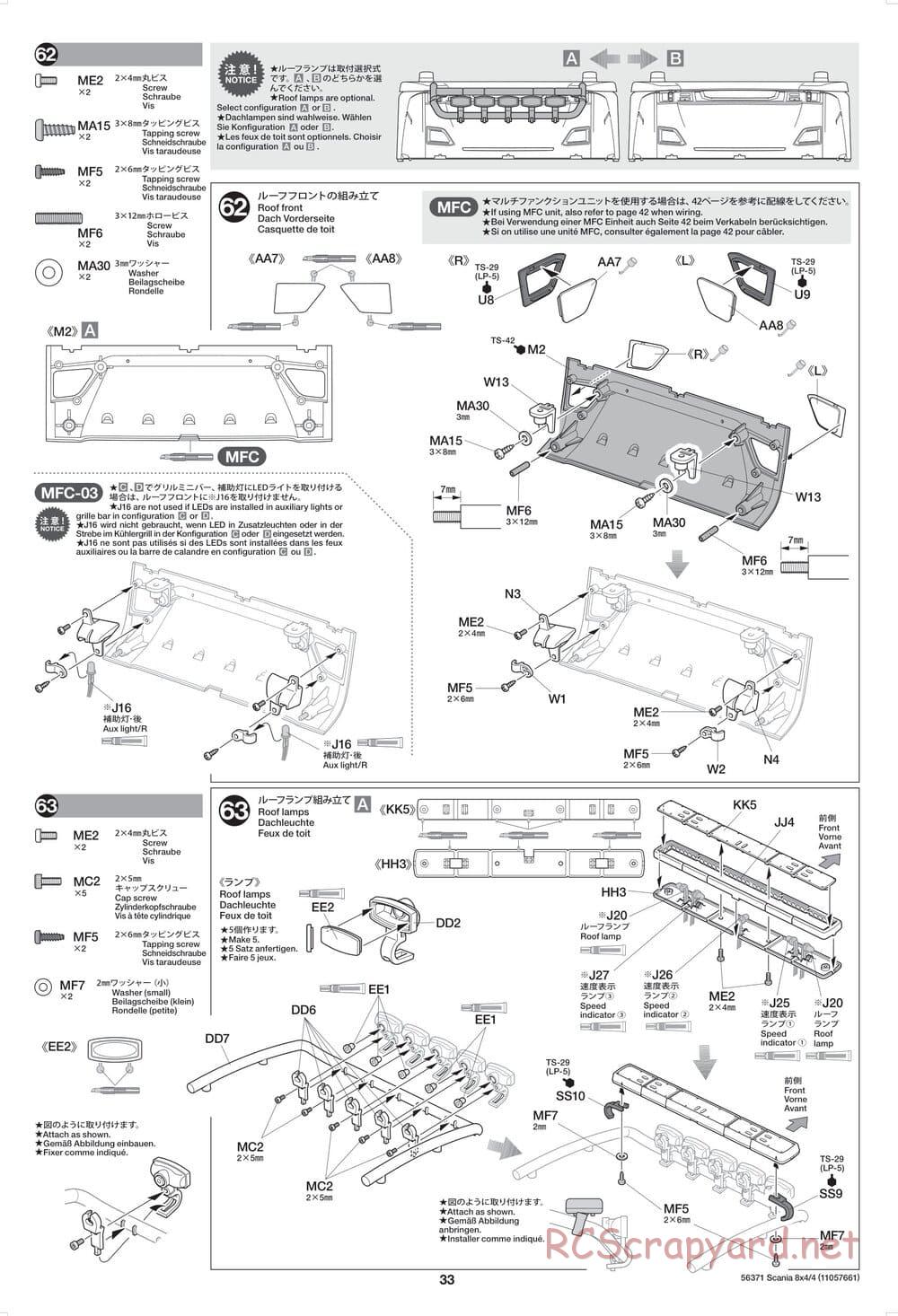 Tamiya - Scania 770 S 8x4/4 Chassis - Manual - Page 33