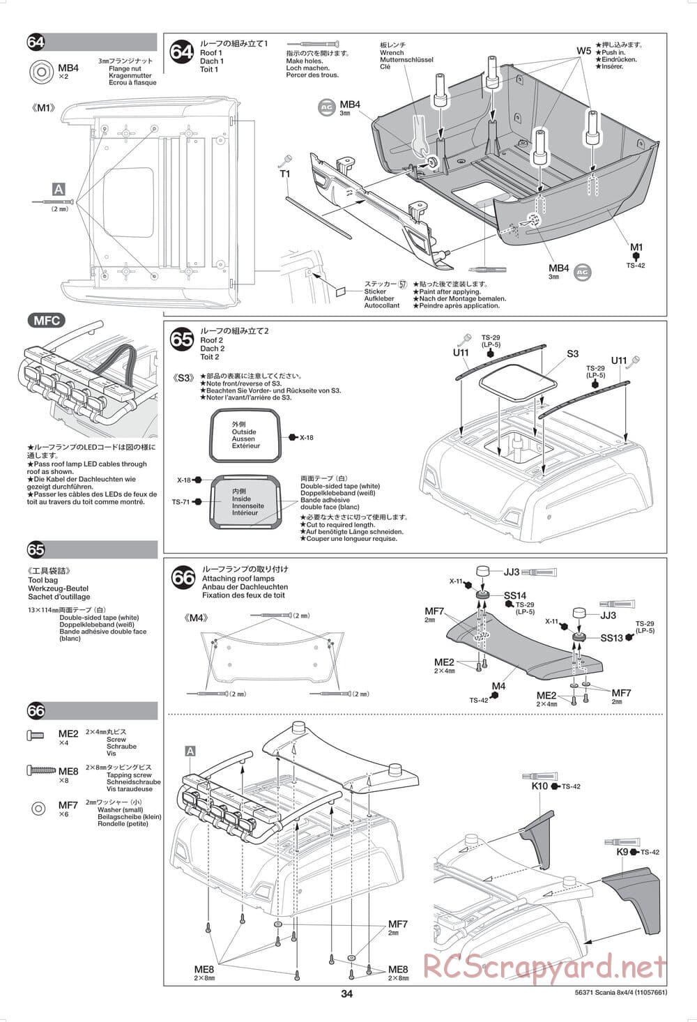 Tamiya - Scania 770 S 8x4/4 Chassis - Manual - Page 34