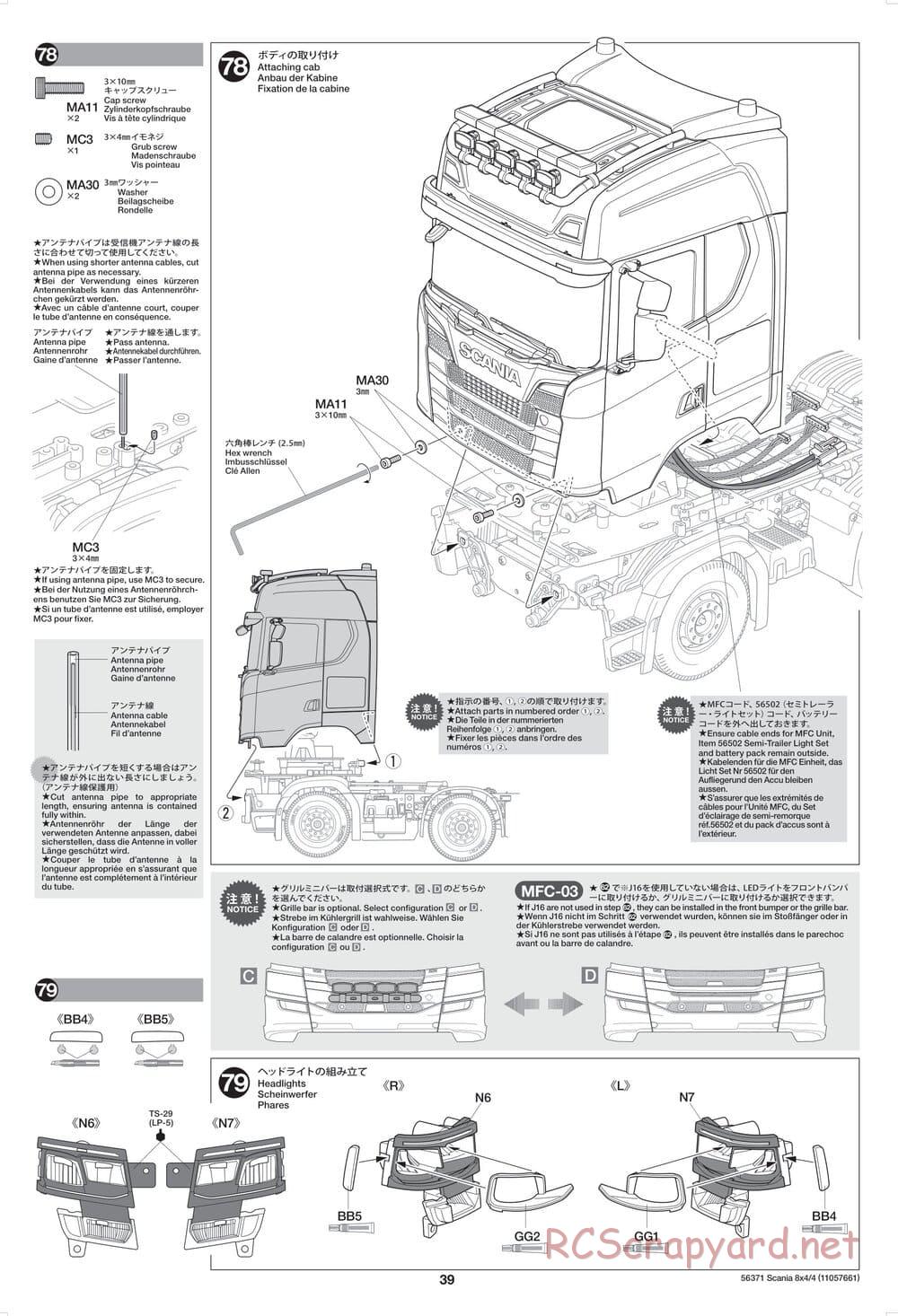 Tamiya - Scania 770 S 8x4/4 Chassis - Manual - Page 39