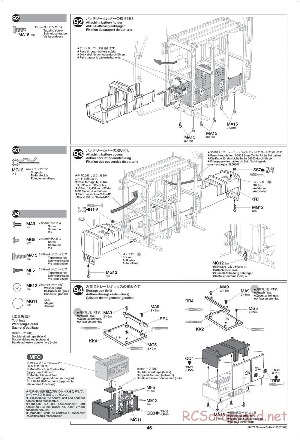 Tamiya - Scania 770 S 8x4/4 Chassis - Manual - Page 46