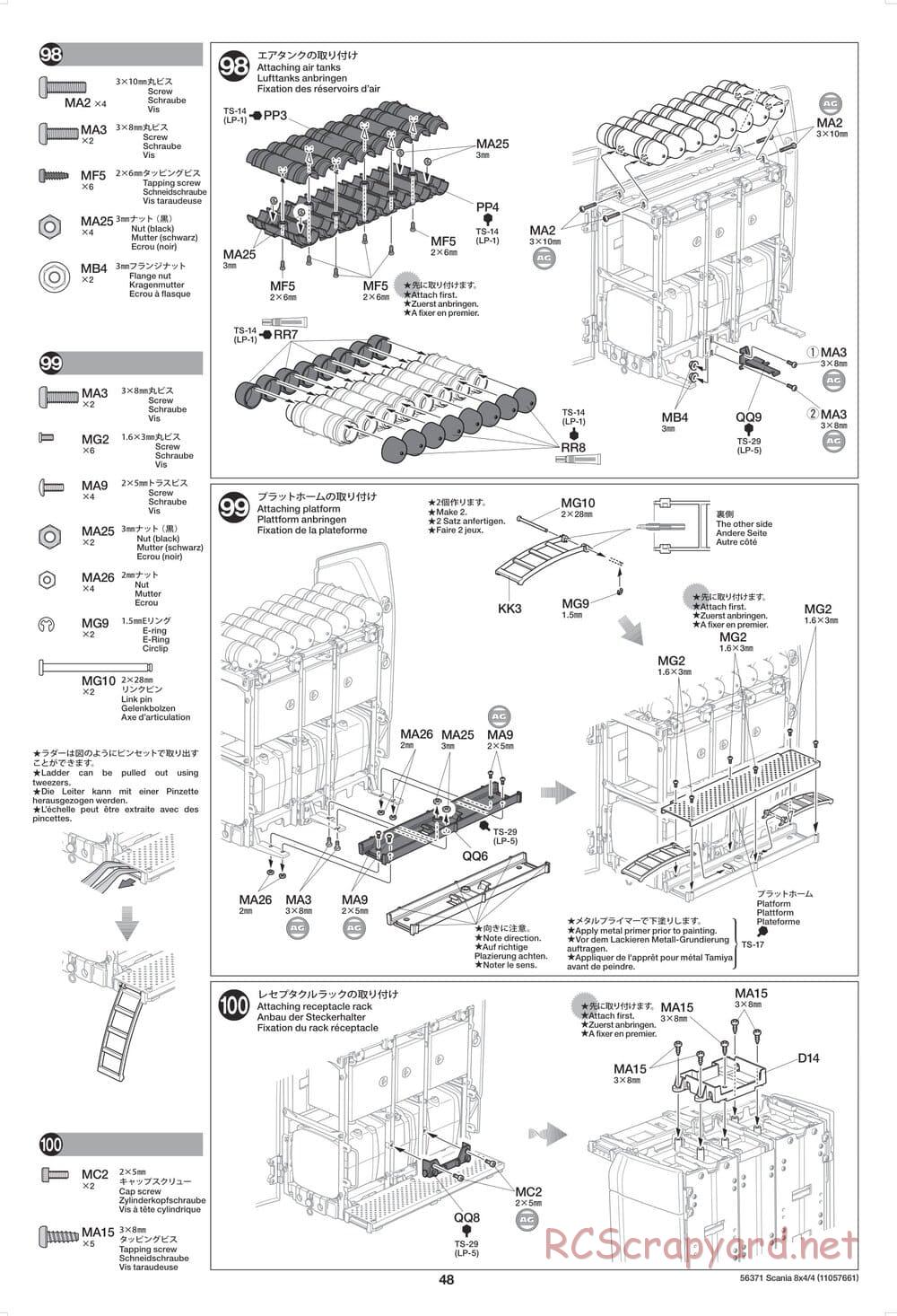 Tamiya - Scania 770 S 8x4/4 Chassis - Manual - Page 48