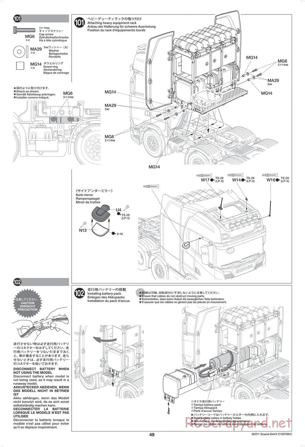 Tamiya - Scania 770 S 8x4/4 Chassis - Manual - Page 49