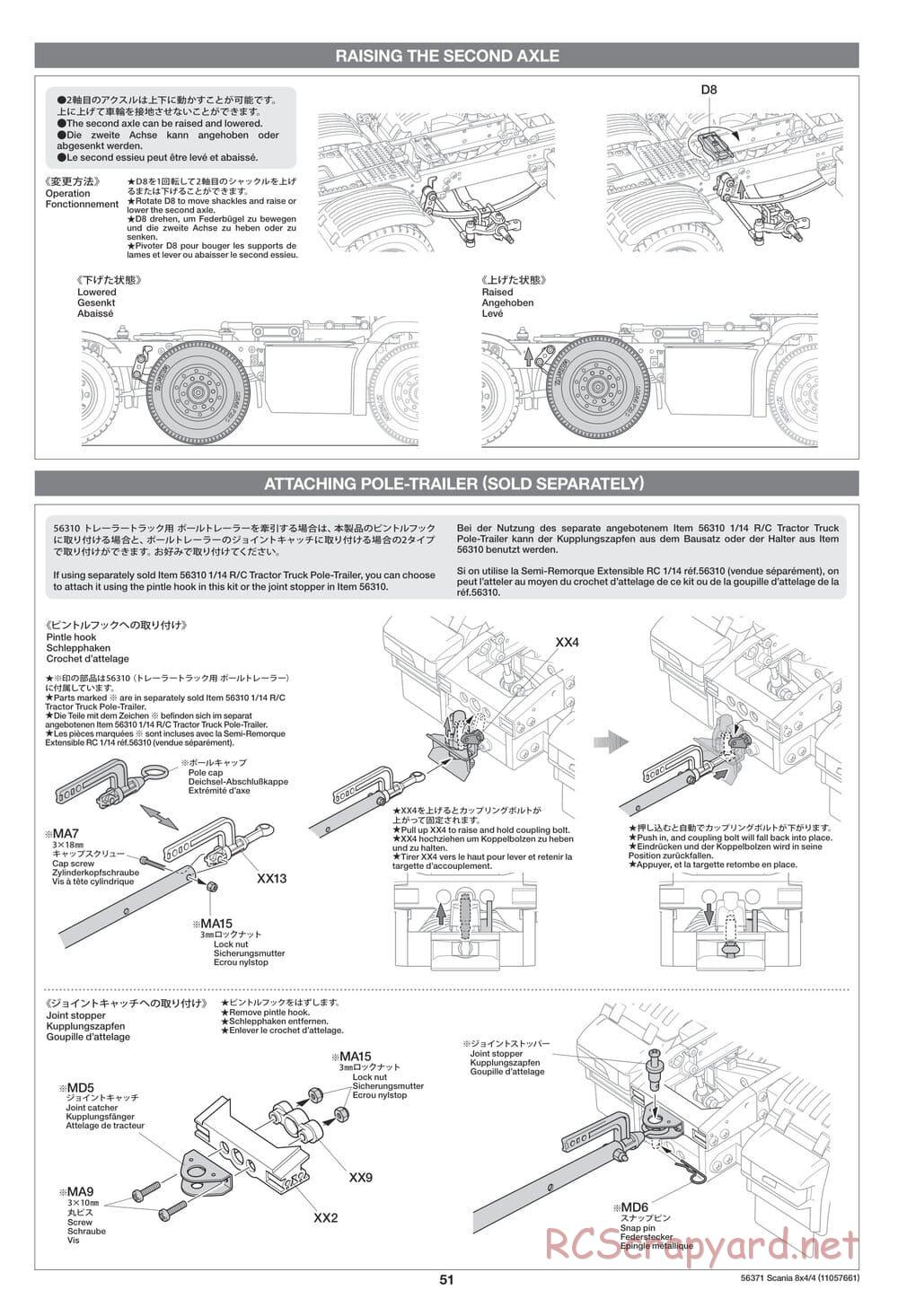 Tamiya - Scania 770 S 8x4/4 Chassis - Manual - Page 51
