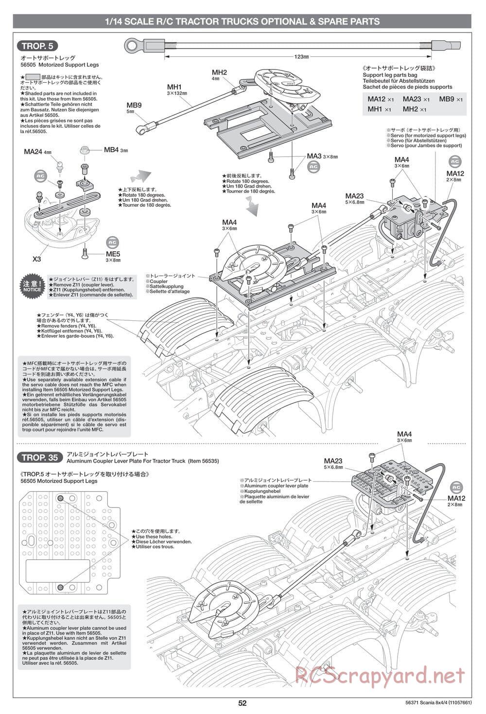 Tamiya - Scania 770 S 8x4/4 Chassis - Manual - Page 52