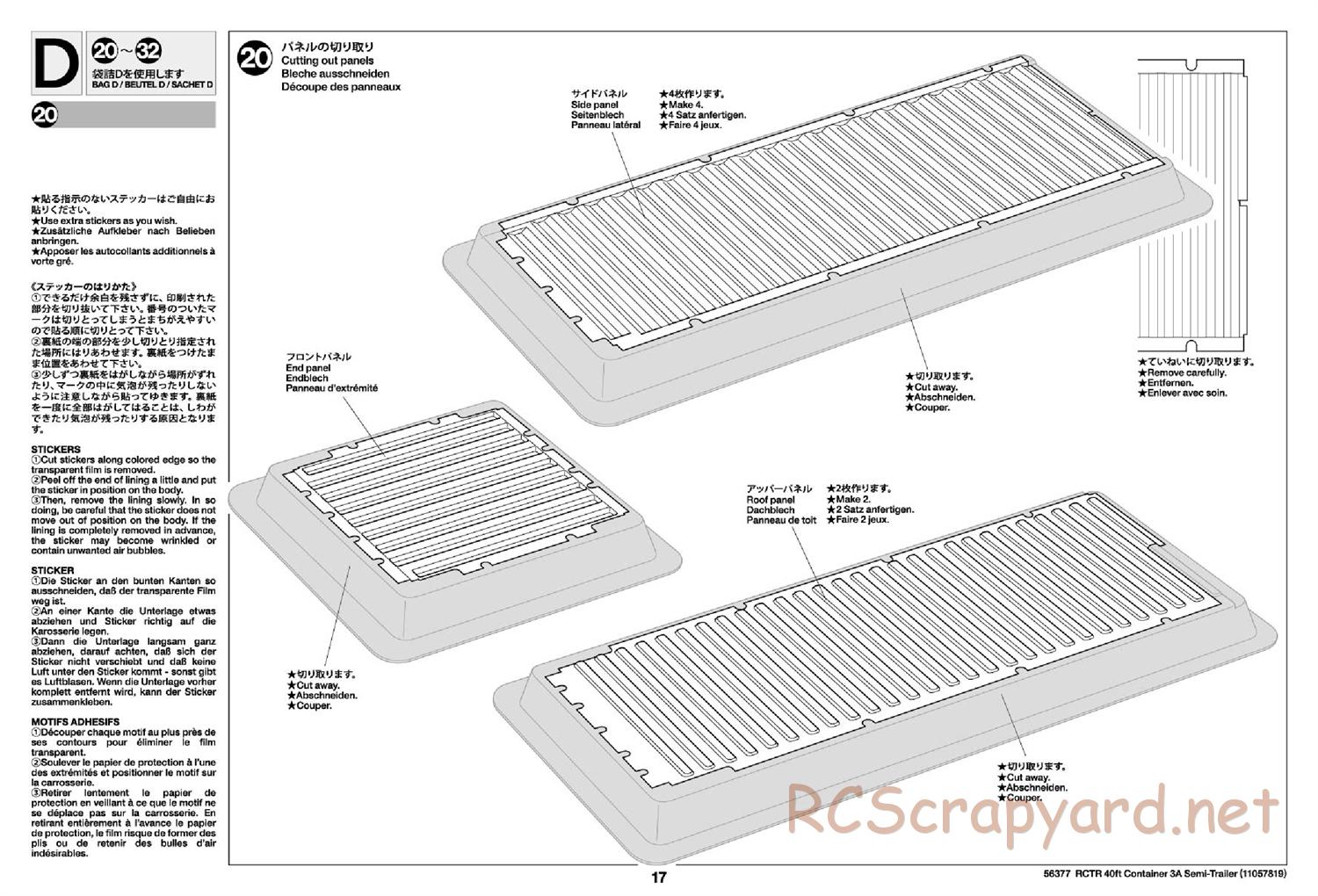 Tamiya - 40ft Container 3-Axle Semi-Trailer Chassis - Manual - Page 17