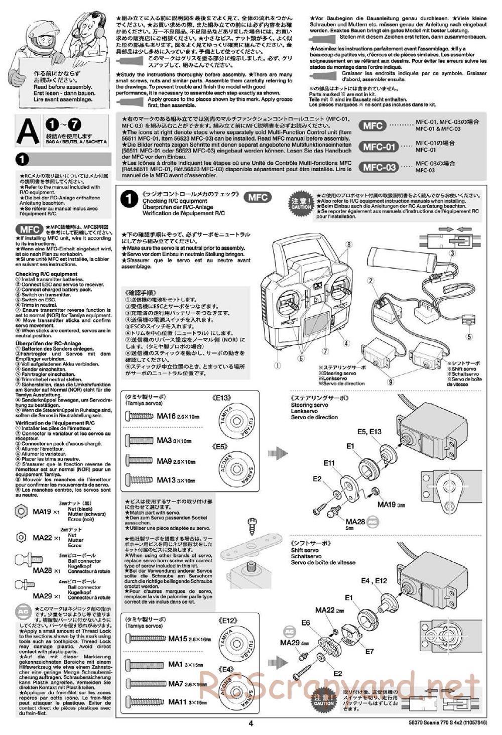 Tamiya - Scania 770S 4x2 Chassis - Manual - Page 4