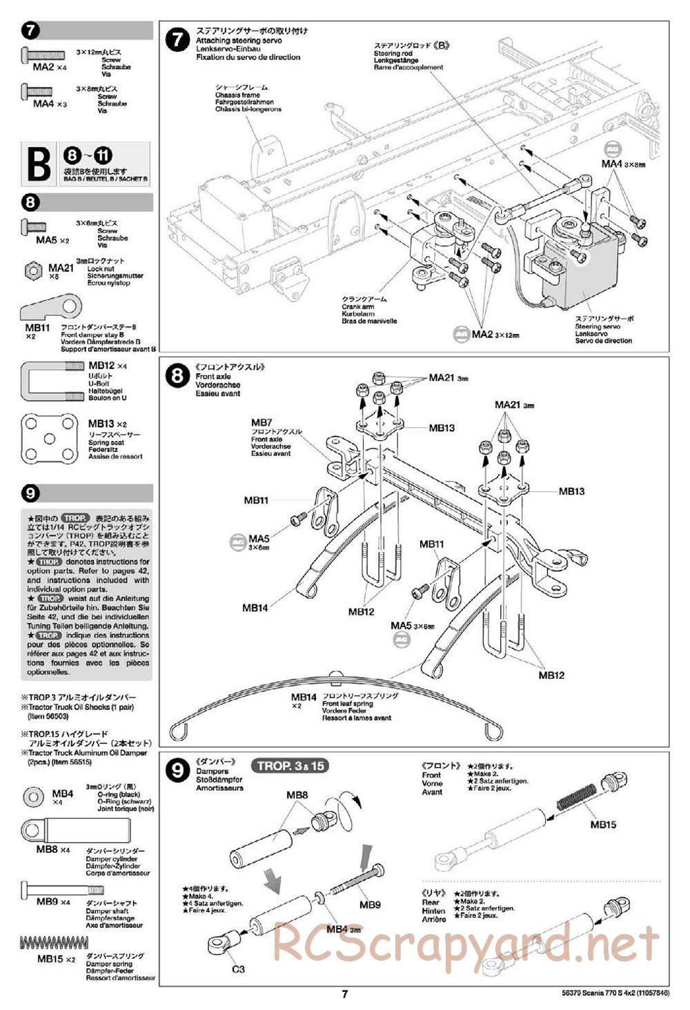 Tamiya - Scania 770S 4x2 Chassis - Manual - Page 7
