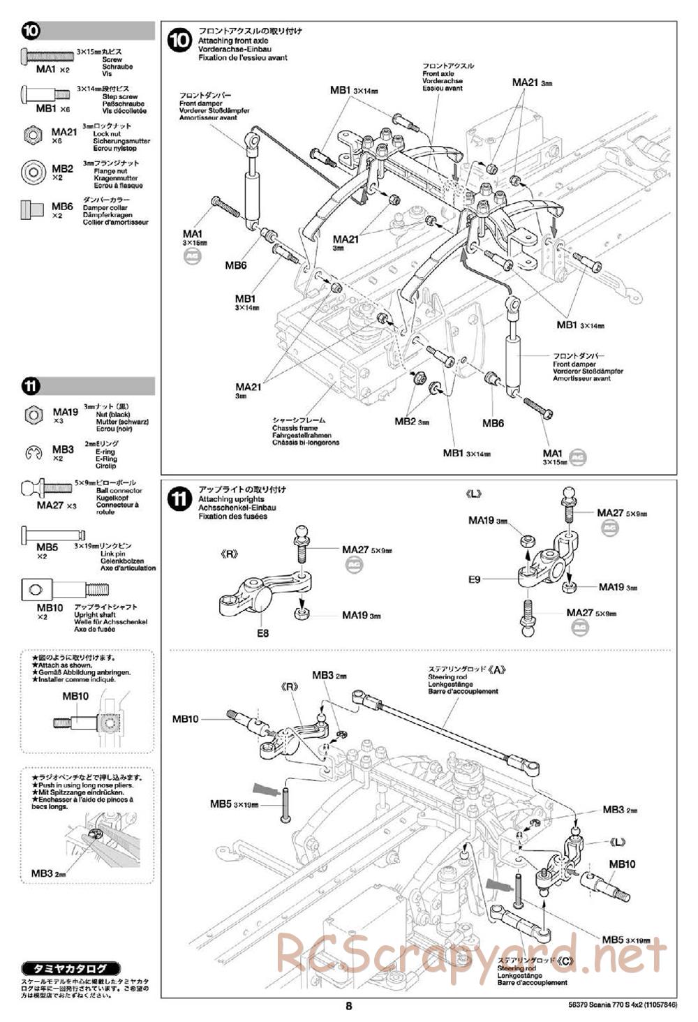 Tamiya - Scania 770S 4x2 Chassis - Manual - Page 8