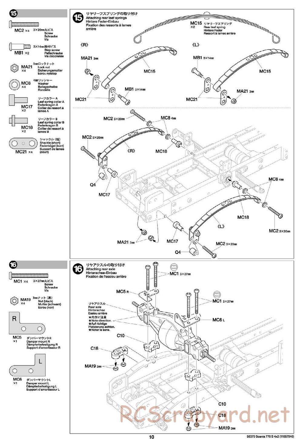 Tamiya - Scania 770S 4x2 Chassis - Manual - Page 10