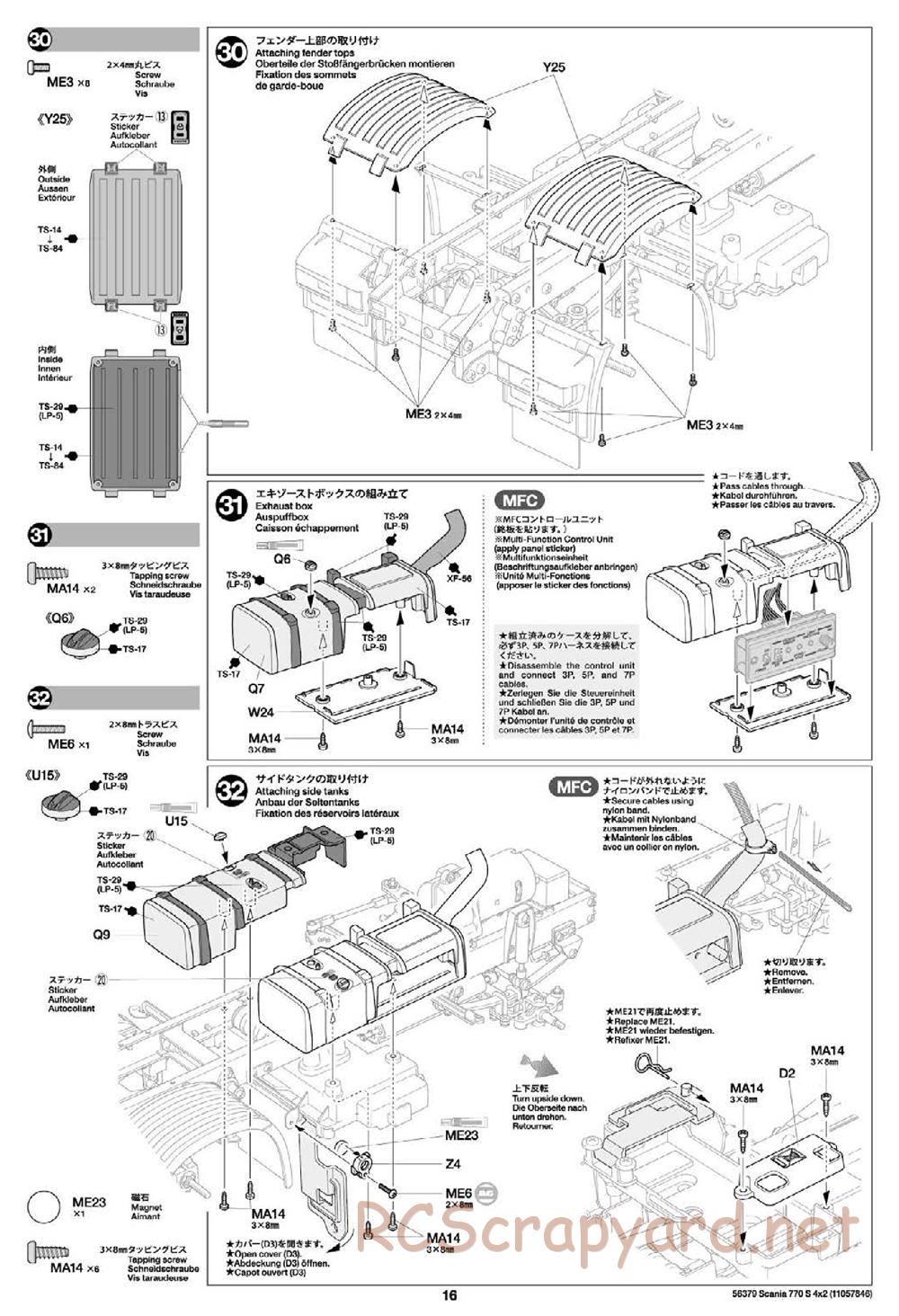 Tamiya - Scania 770S 4x2 Chassis - Manual - Page 16