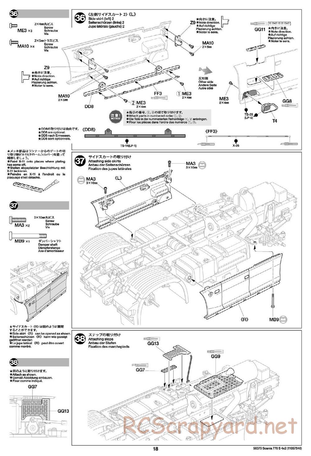Tamiya - Scania 770S 4x2 Chassis - Manual - Page 18